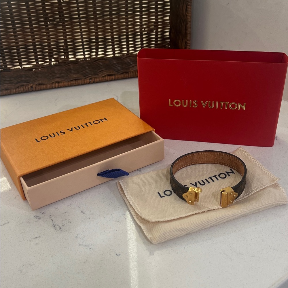 Louis Vuitton Monogram Brasserie Spirit Bangle Bracelet With Box and Dust Bag.
